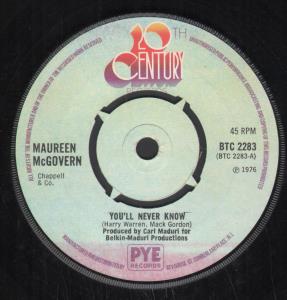 Maureen McGovern - You'll Never Know - 7 Inch