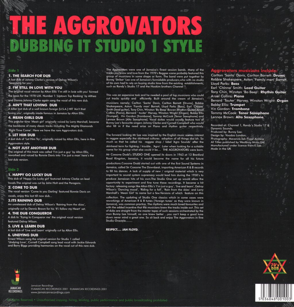 Aggrovators - Dubbing It Studio 1 Style - Lp