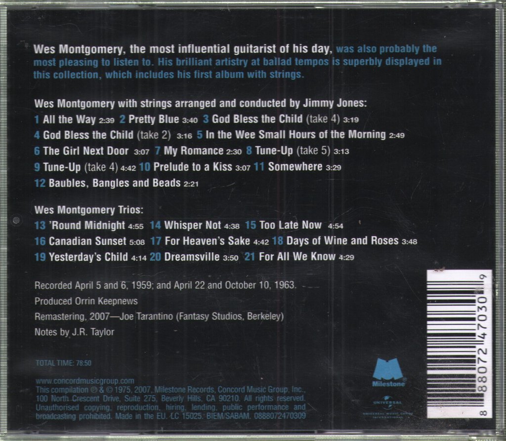Wes Montgomery - Pretty Blue - Cd