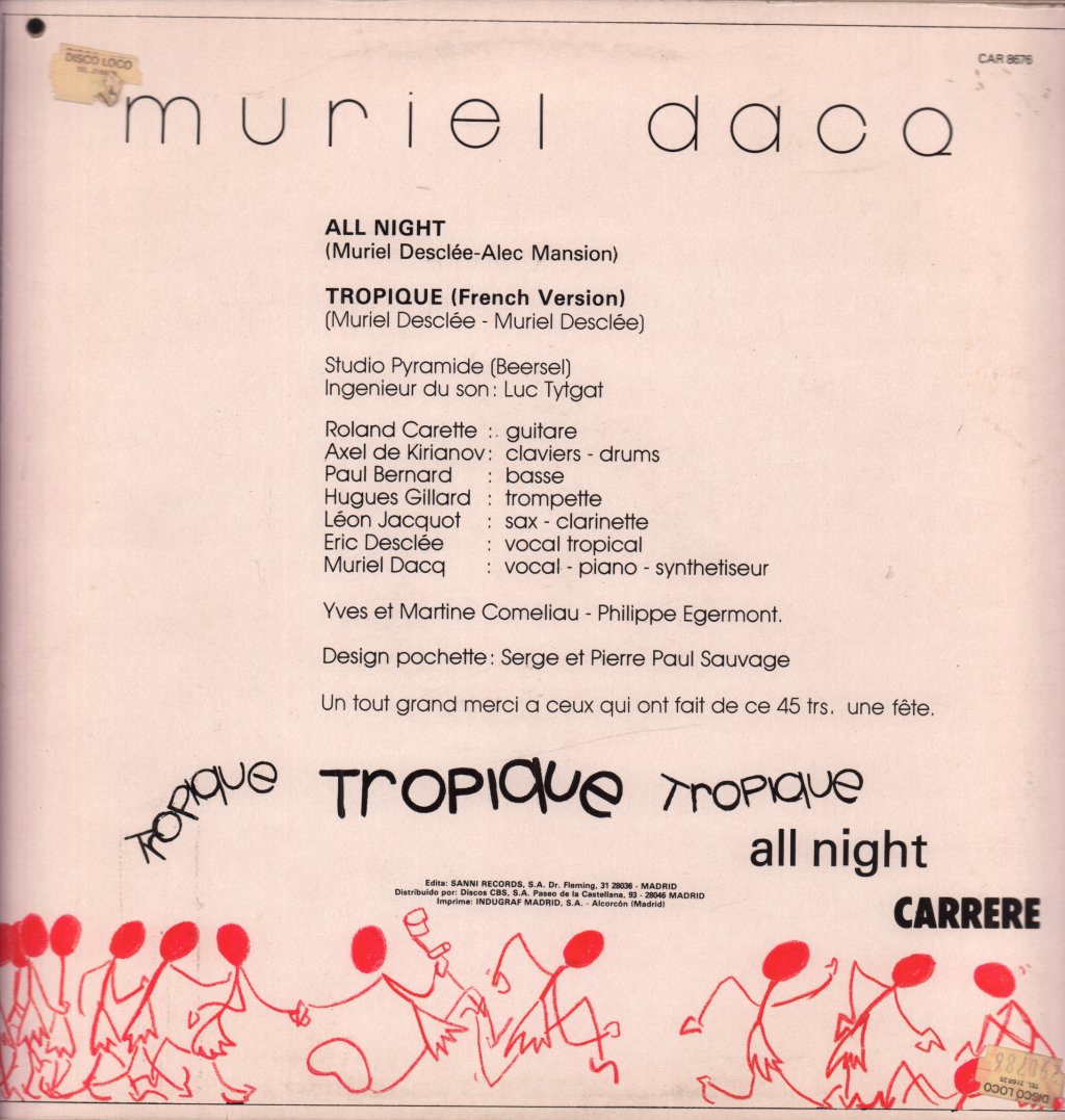 Muriel Dacq - All Night - 12 Inch