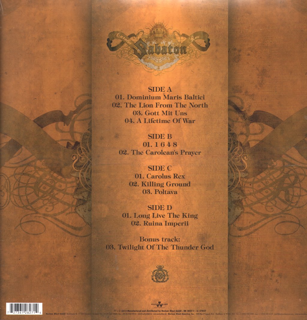 Sabaton - Carolus Rex - Double Lp