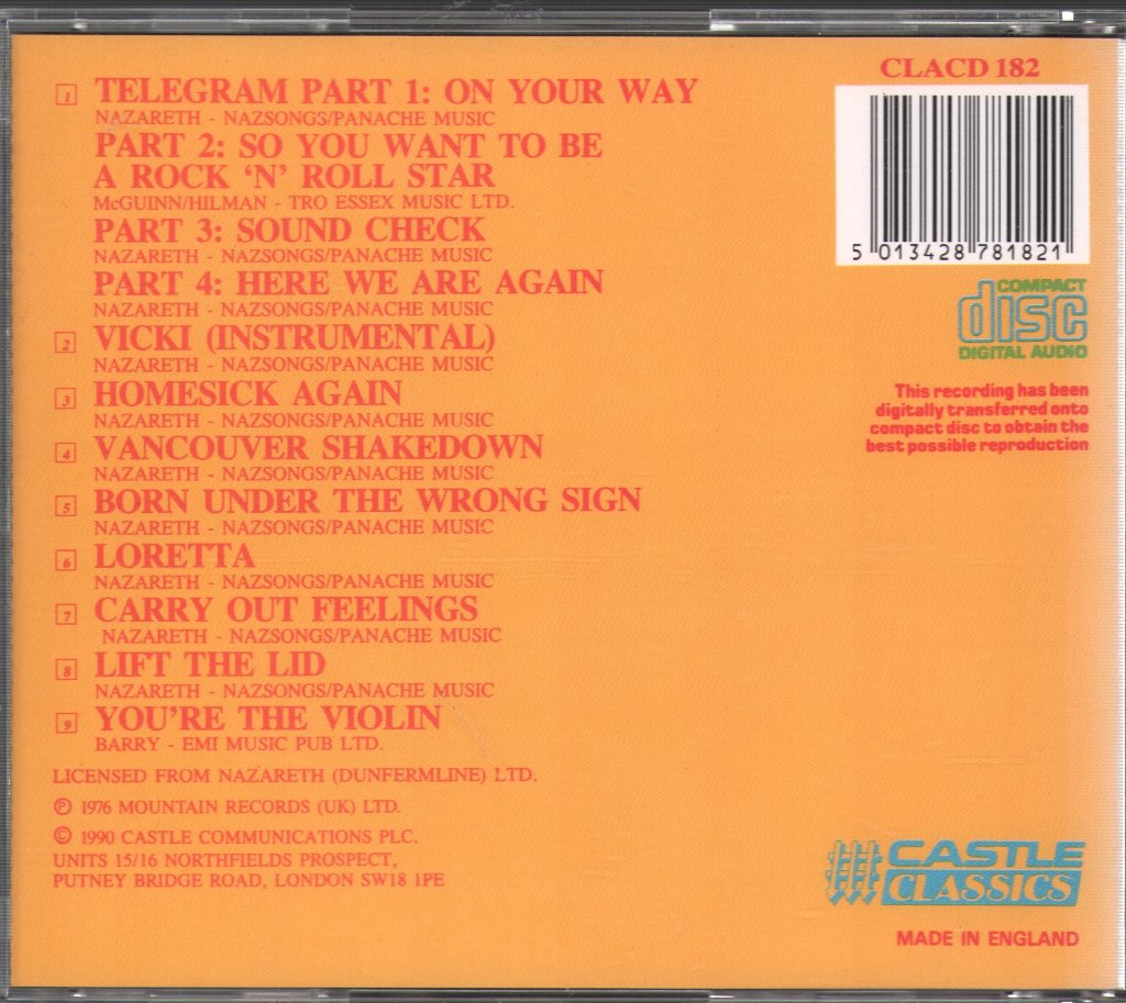 Nazareth - Close Enough For Rock 'N' Roll - Cd