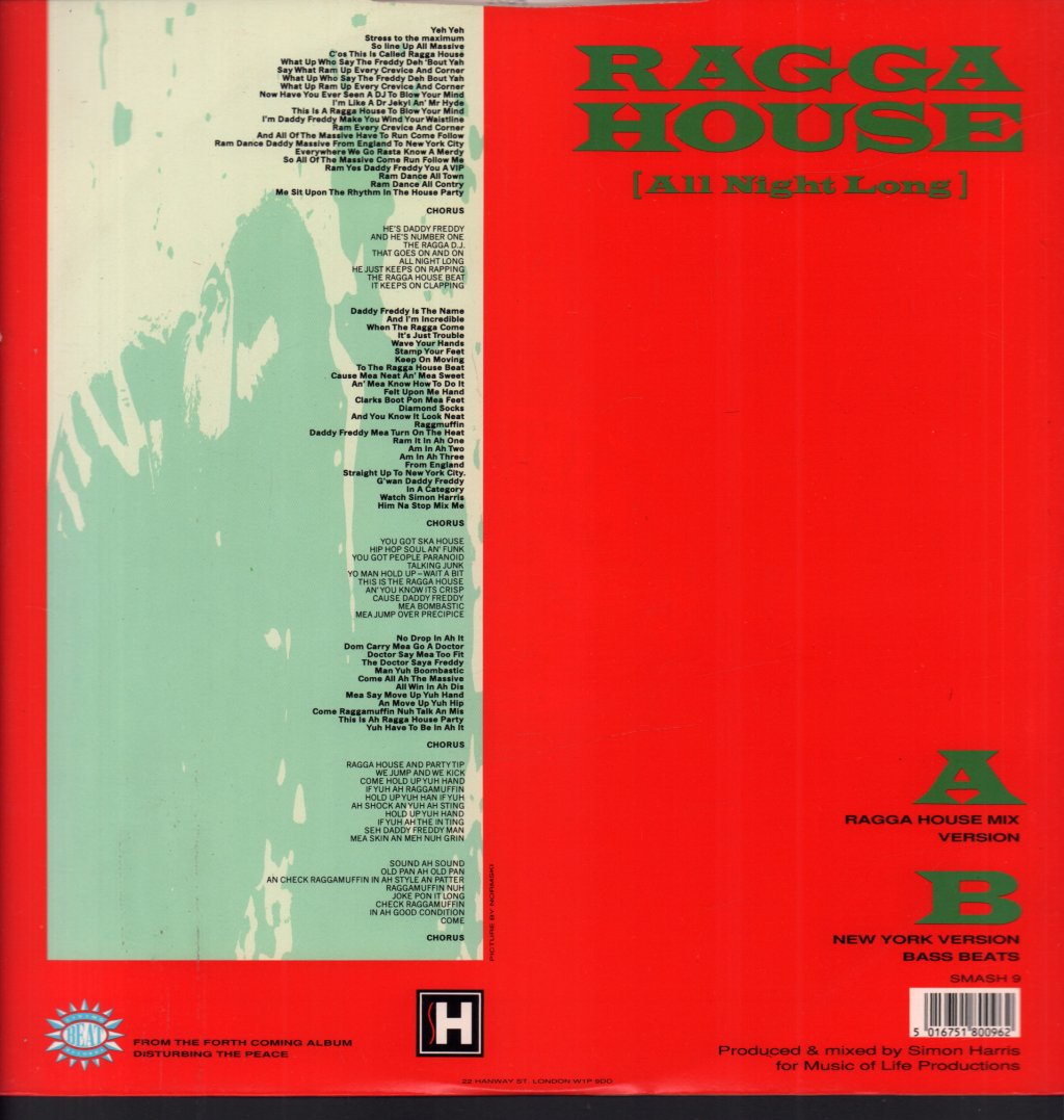 Simon Harris Starring Daddy Freddy - Ragga House - 12 Inch