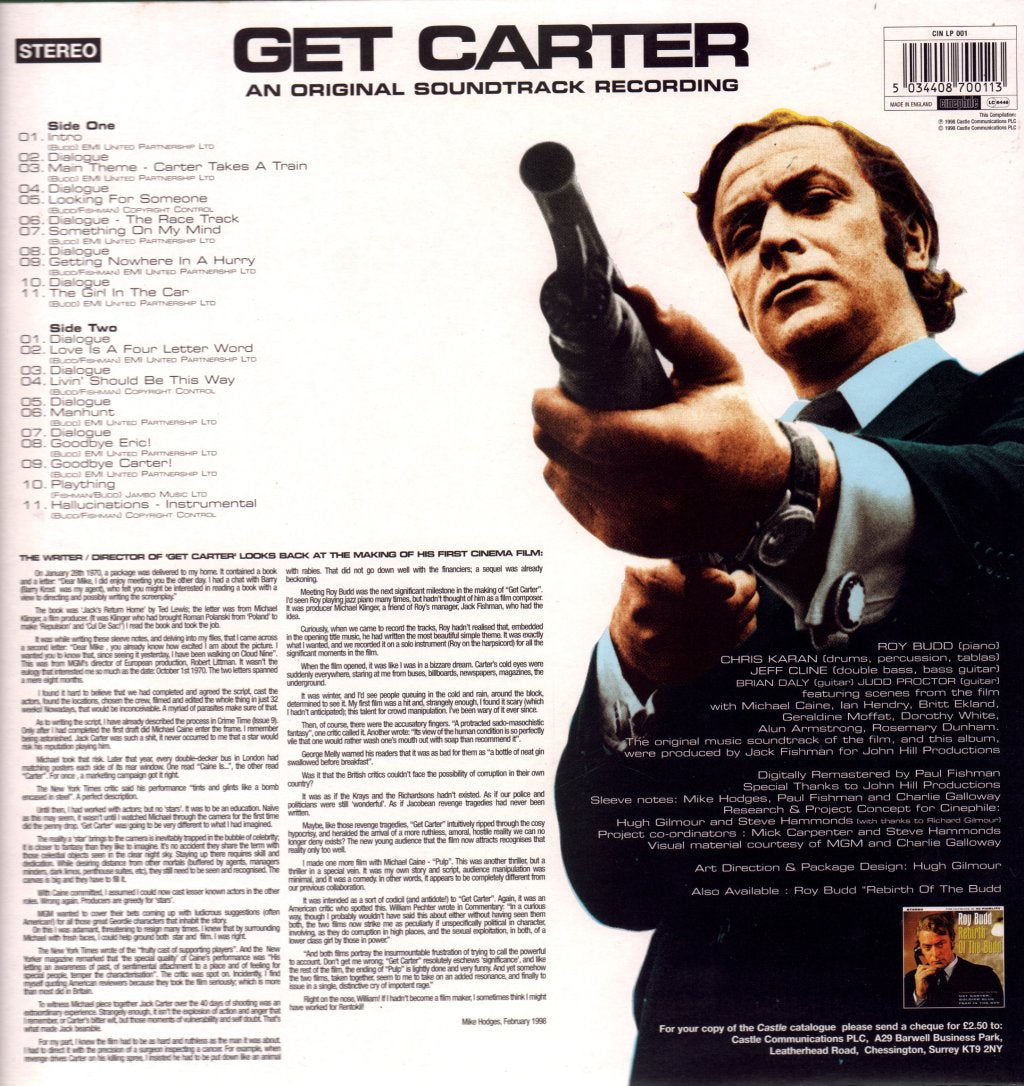 Roy Budd - Get Carter (An Original Soundtrack Recording) - Lp