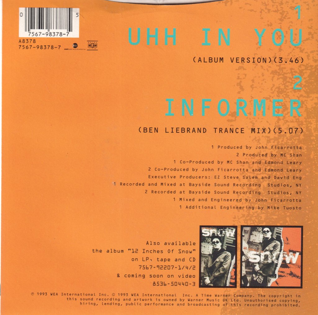 Snow (90'S Artist) - Uhh In You - 7 Inch