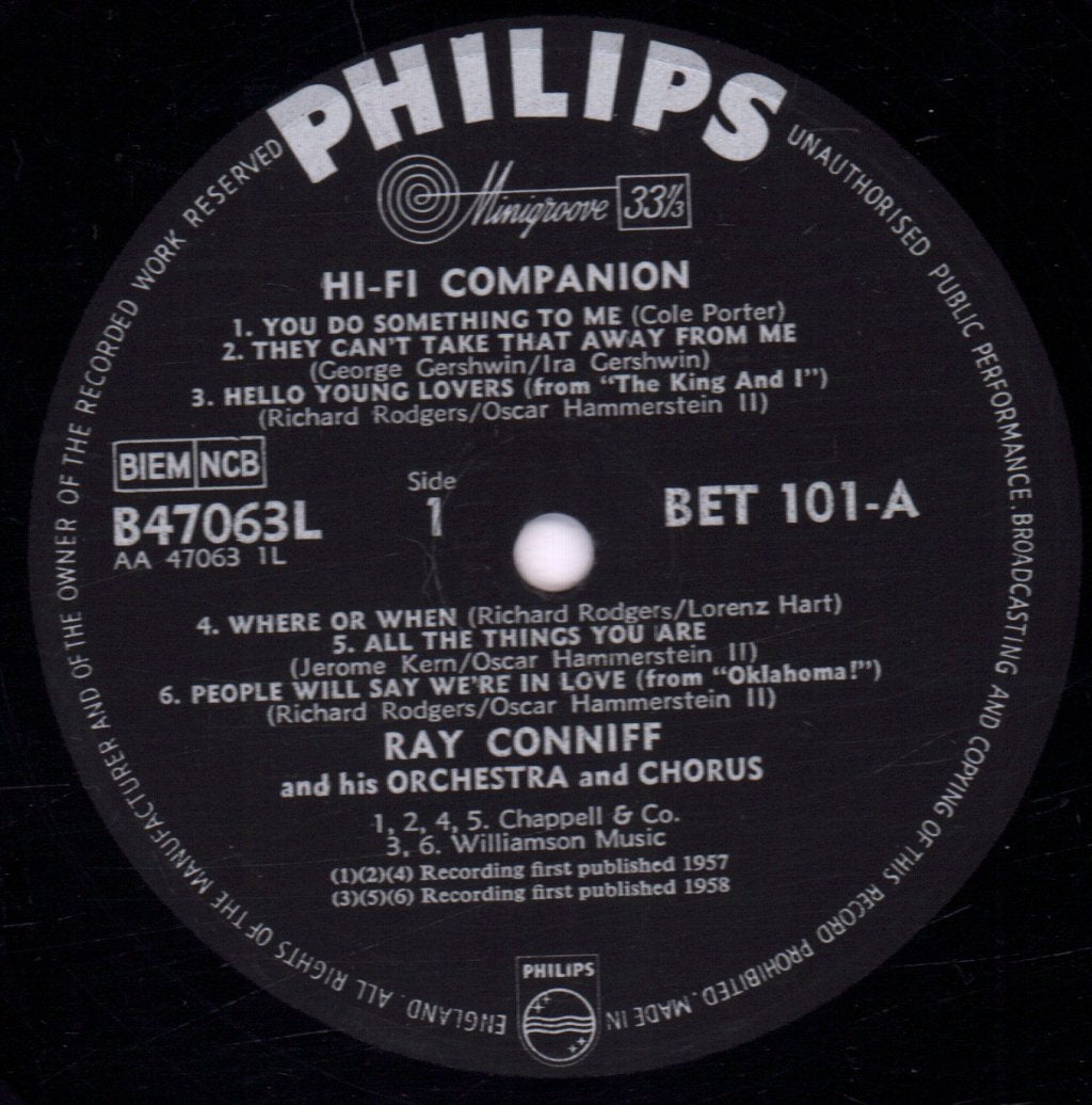 Ray Conniff - Hi Fi Companion - Double Lp