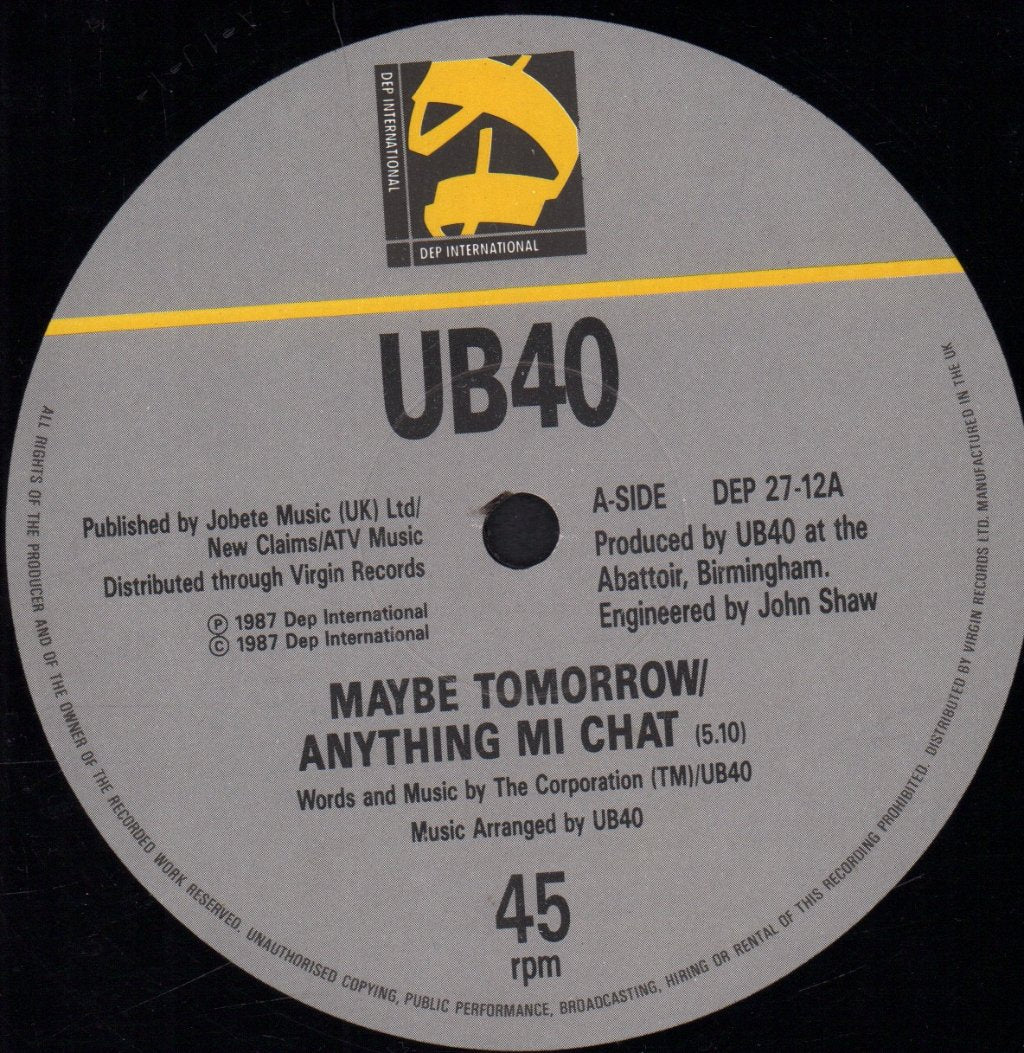 UB40 - Maybe Tomorrow - 12 Inch