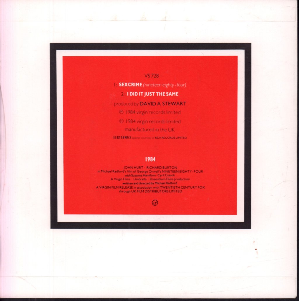 Eurythmics - Sexcrime - 7 Inch