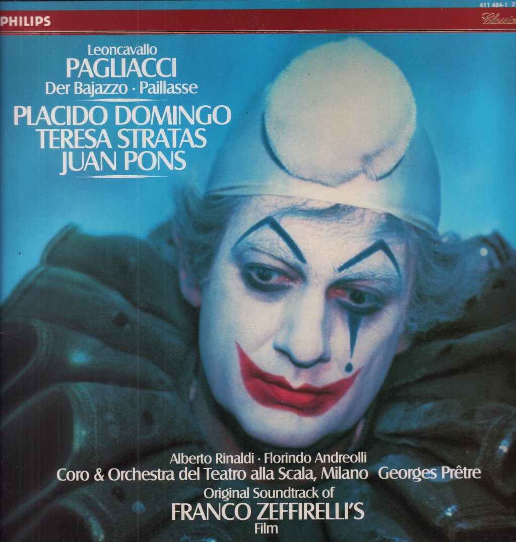 Placido Domingo Teresa Stratas Juan Pons - leoncavallo Pagliacci Der Bajazzo Paillasse - Double Lp