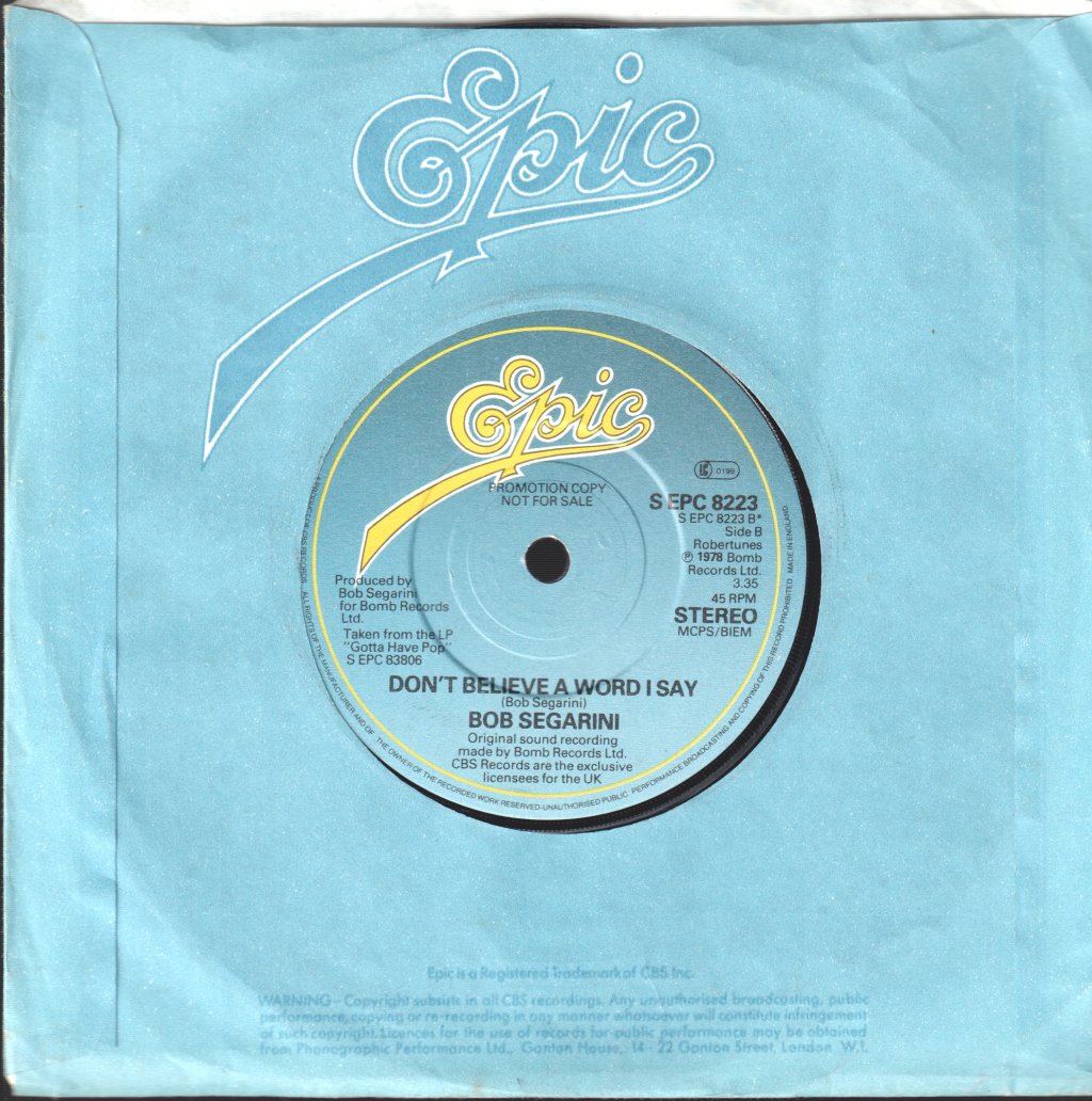 Bob Segarini - Please Please Please - 7 Inch