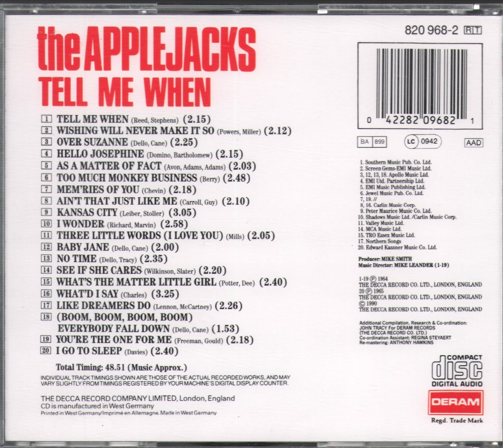 Applejacks - Tell Me When - Cd