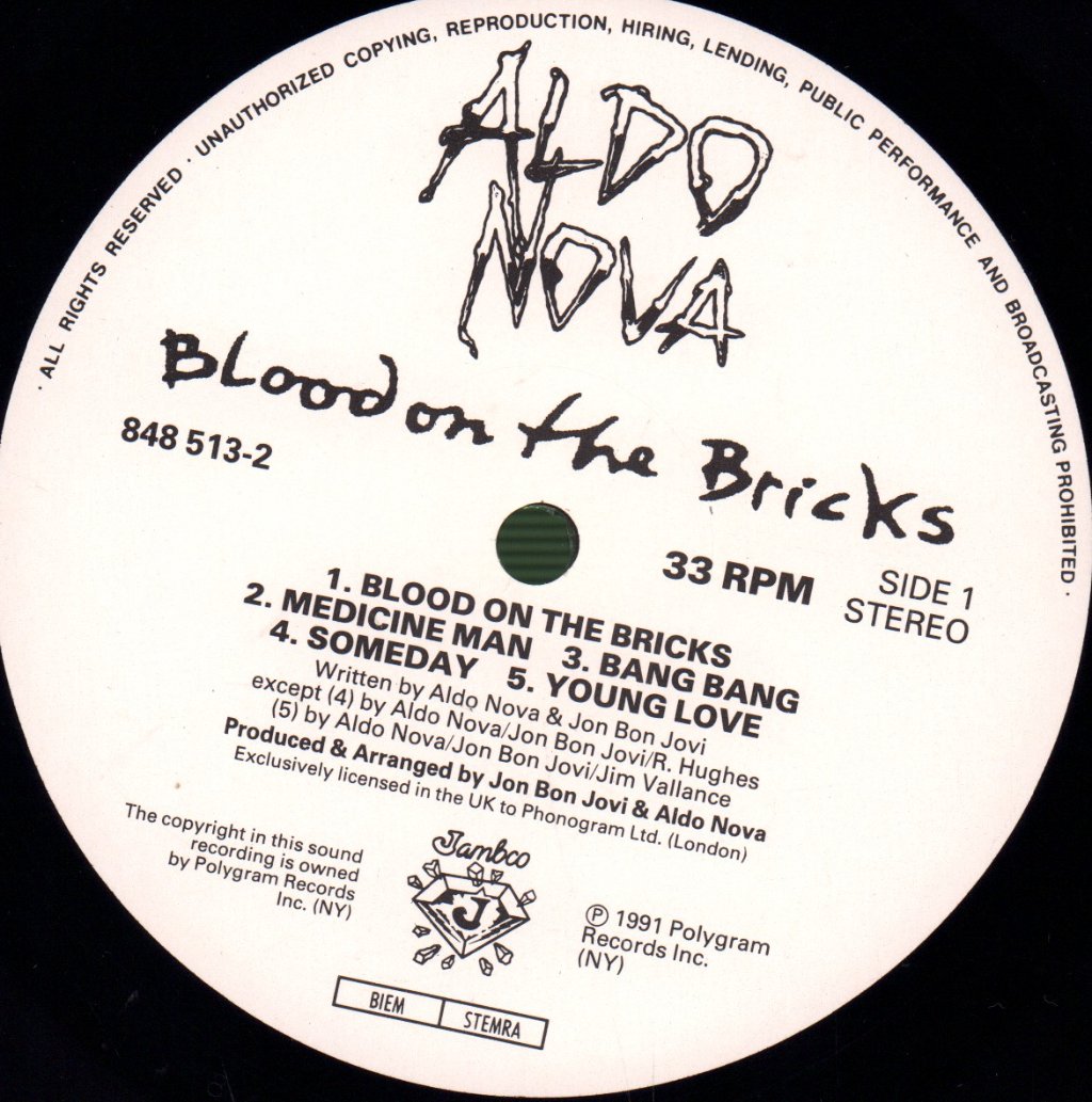 Aldo Nova - Blood On The Bricks - Lp