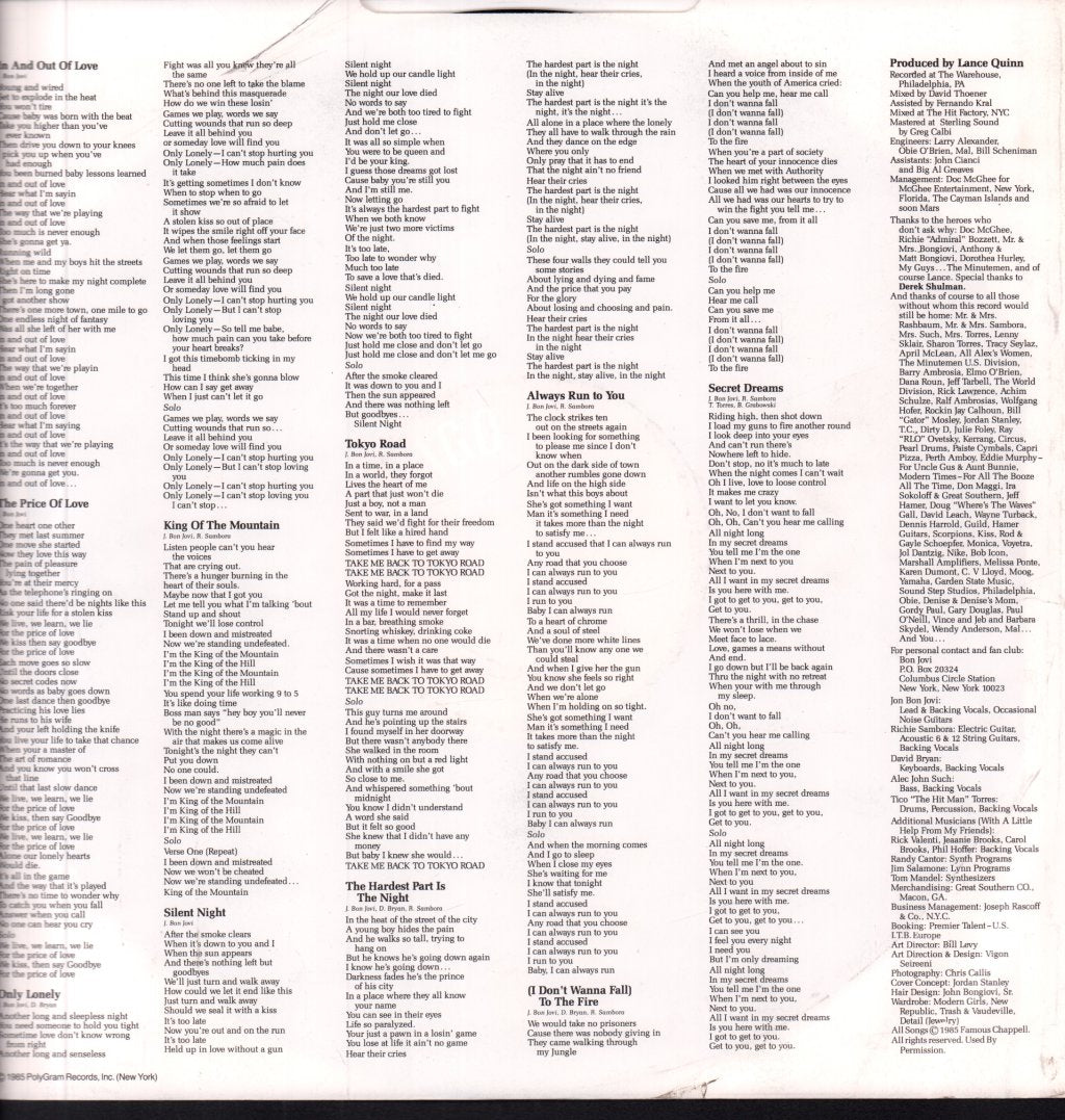 Bon Jovi - 7800 Degrees Fahrenheit - Lp