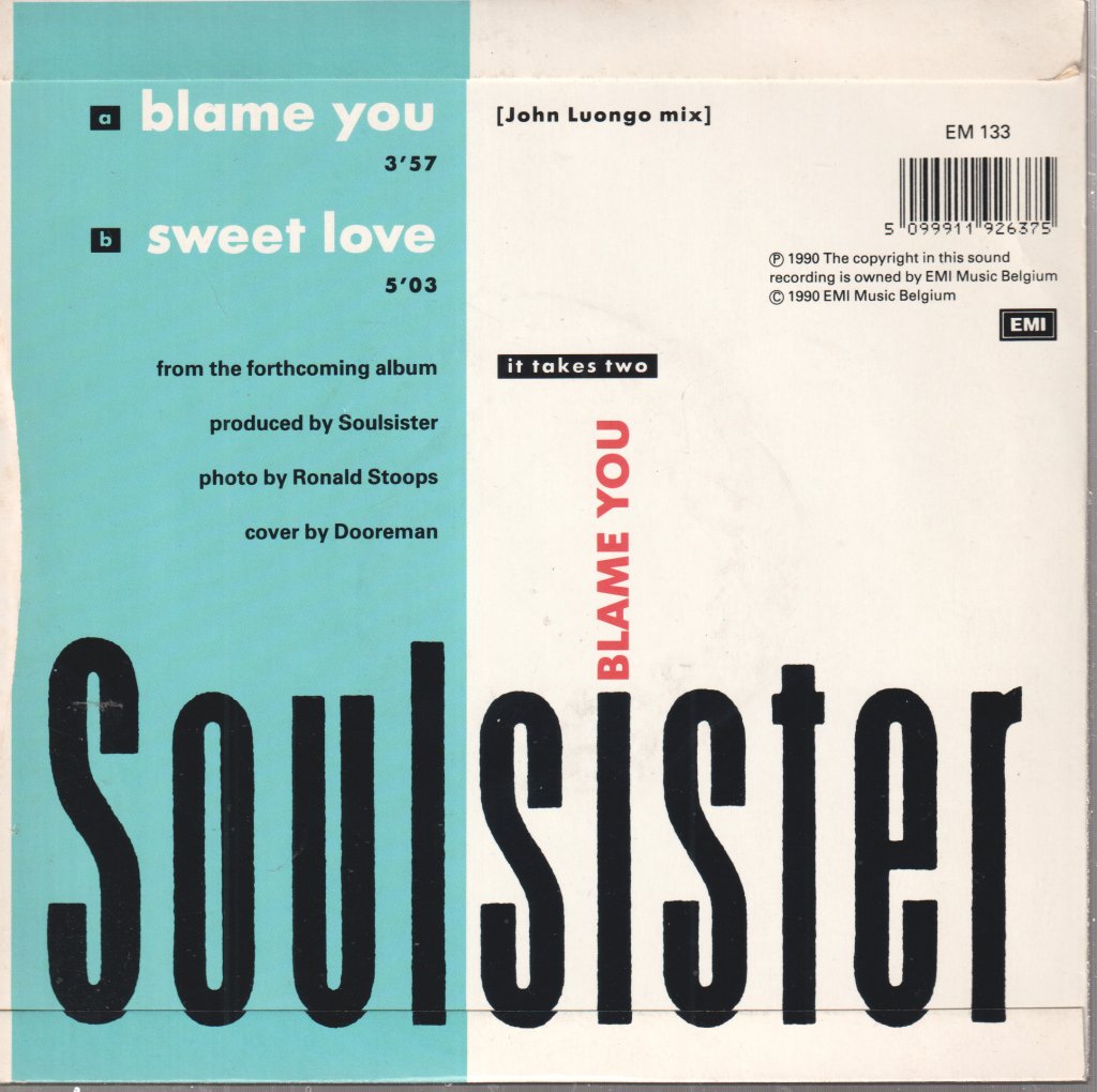 Soulsister - Blame You - 7 Inch