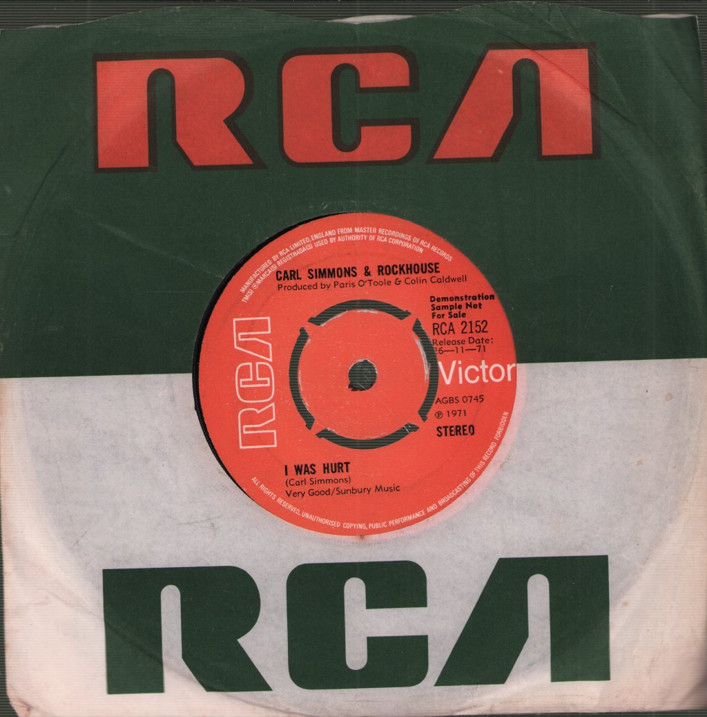 Carl Simmons & Rockhouse - Everything's Alright - 7 Inch