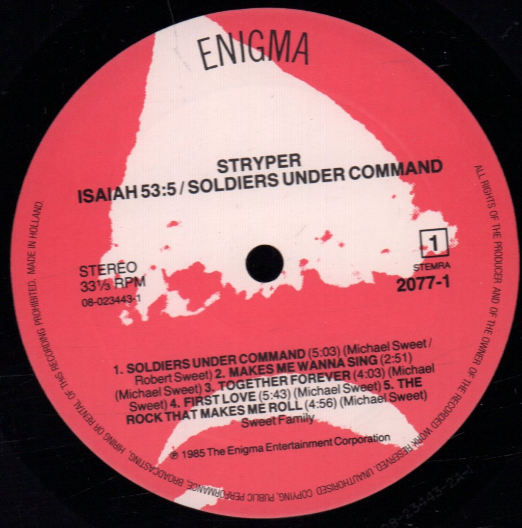 Stryper - Soldiers Under Command - Lp
