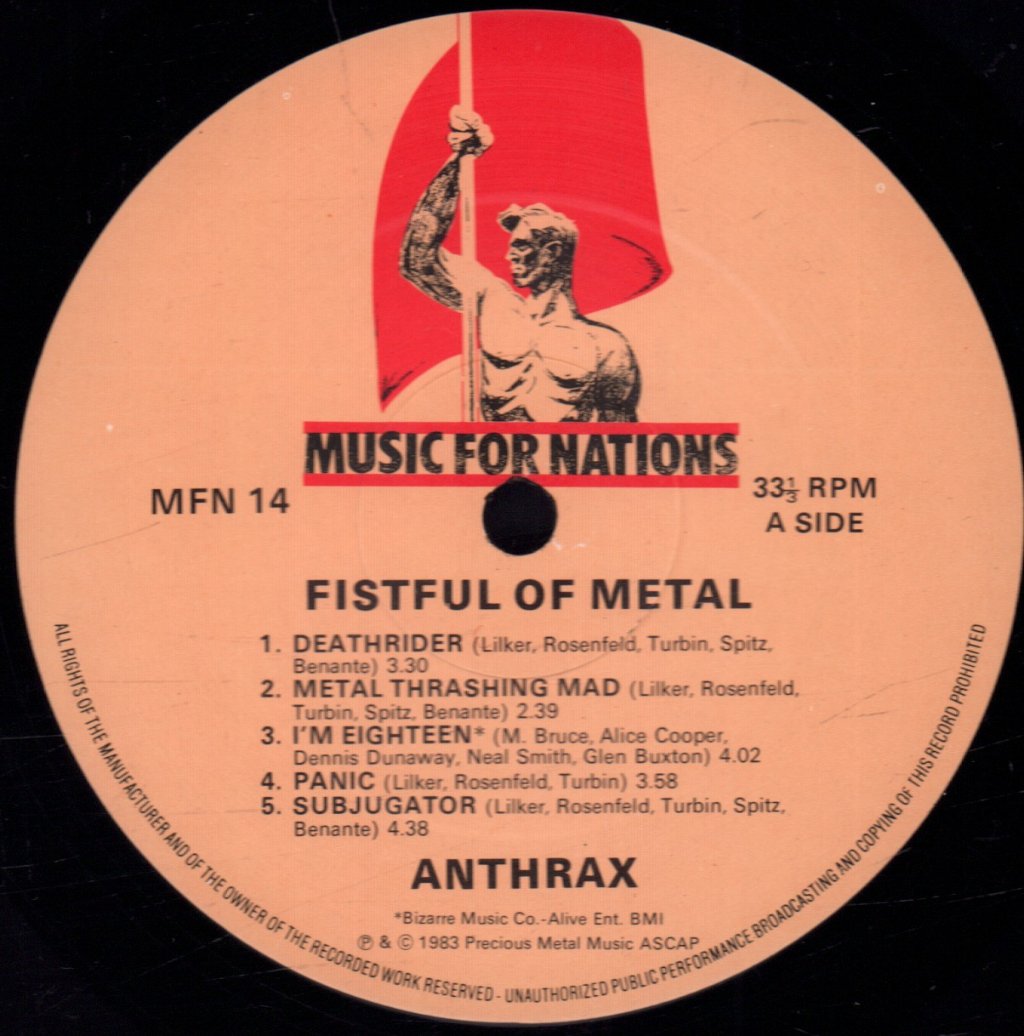 Anthrax (Metal Group) - Fistful Of Metal - Lp