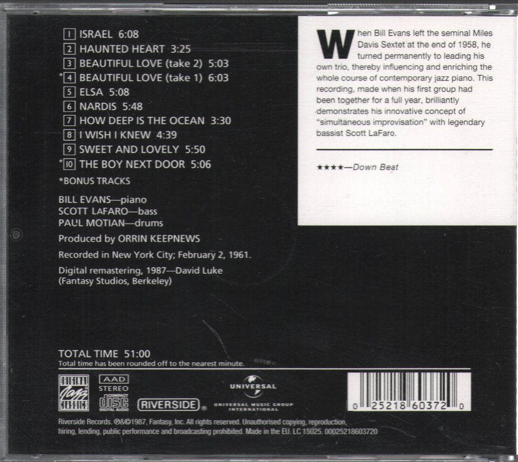 Bill Evans Trio - Explorations - Cd