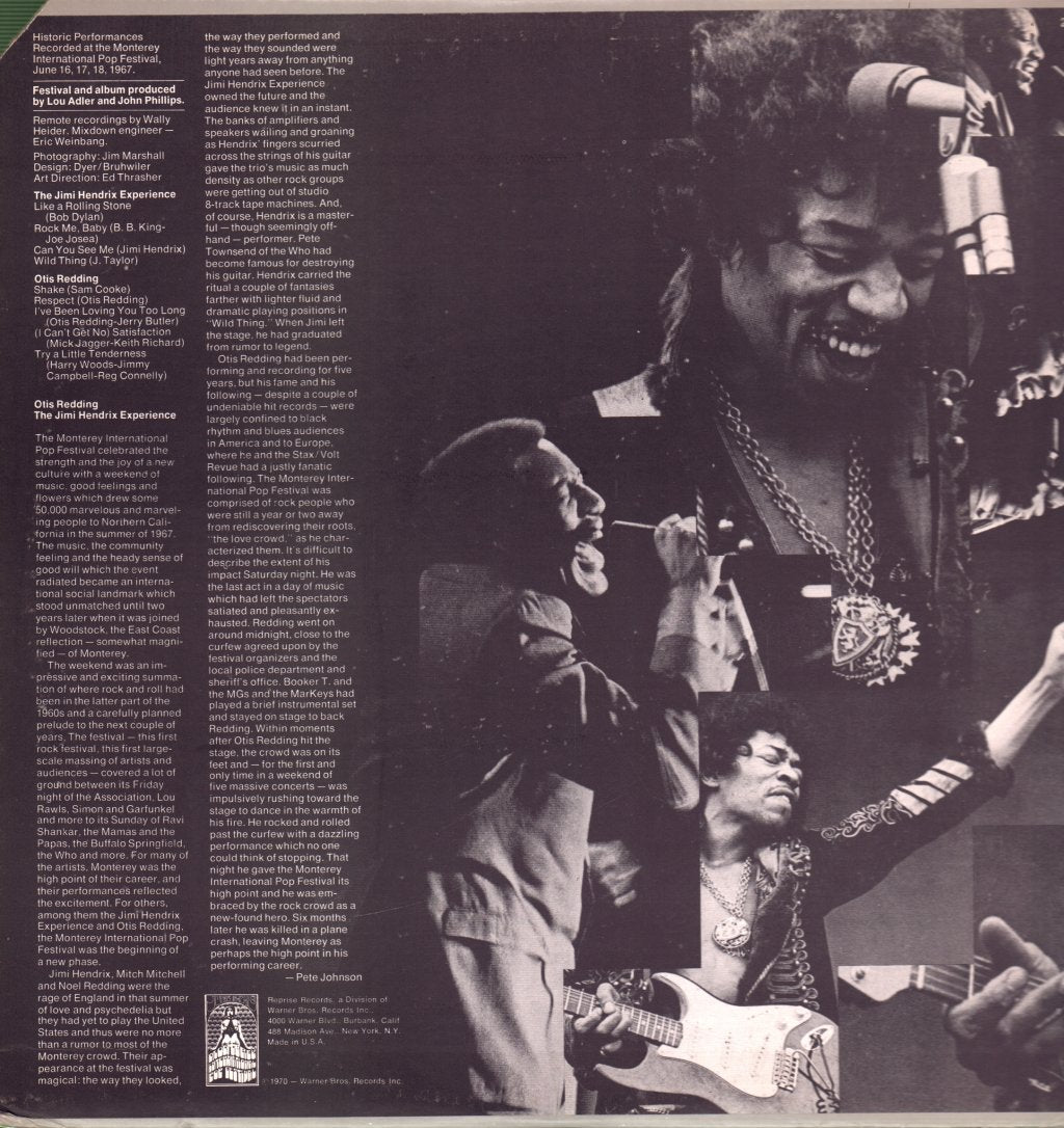 Jimi Hendrix / Otis Redding - Historic Performances Recorded At The Monterey International Pop Festival - Lp