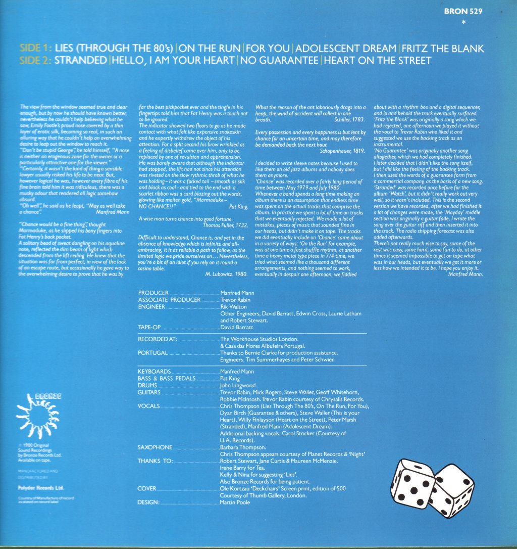 Manfred Mann's Earth Band - Chance - Lp
