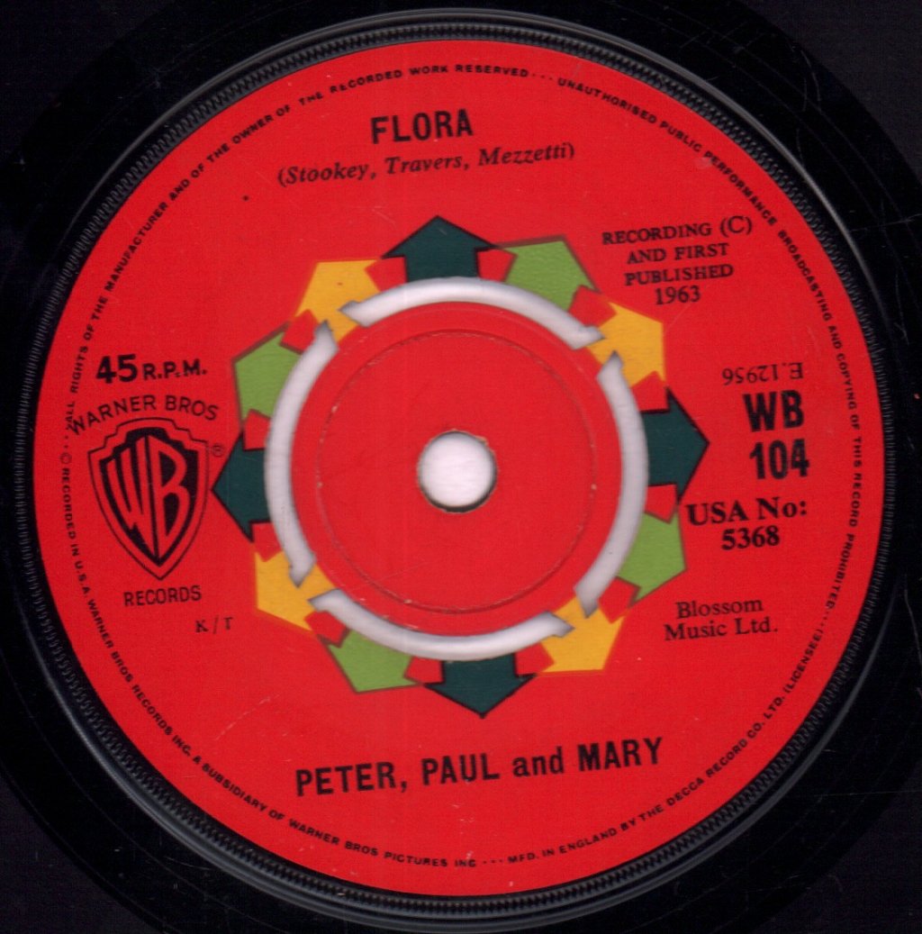 Peter Paul And Mary - Blowin' In The Wind - 7 Inch