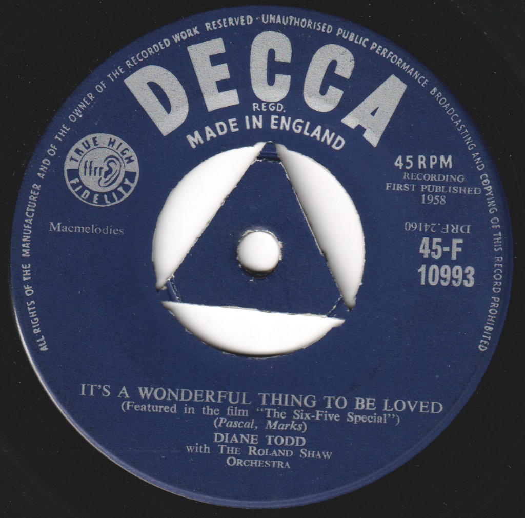 Diane Todd - It's A Wonderful Thing To Be Loved - 7 Inch