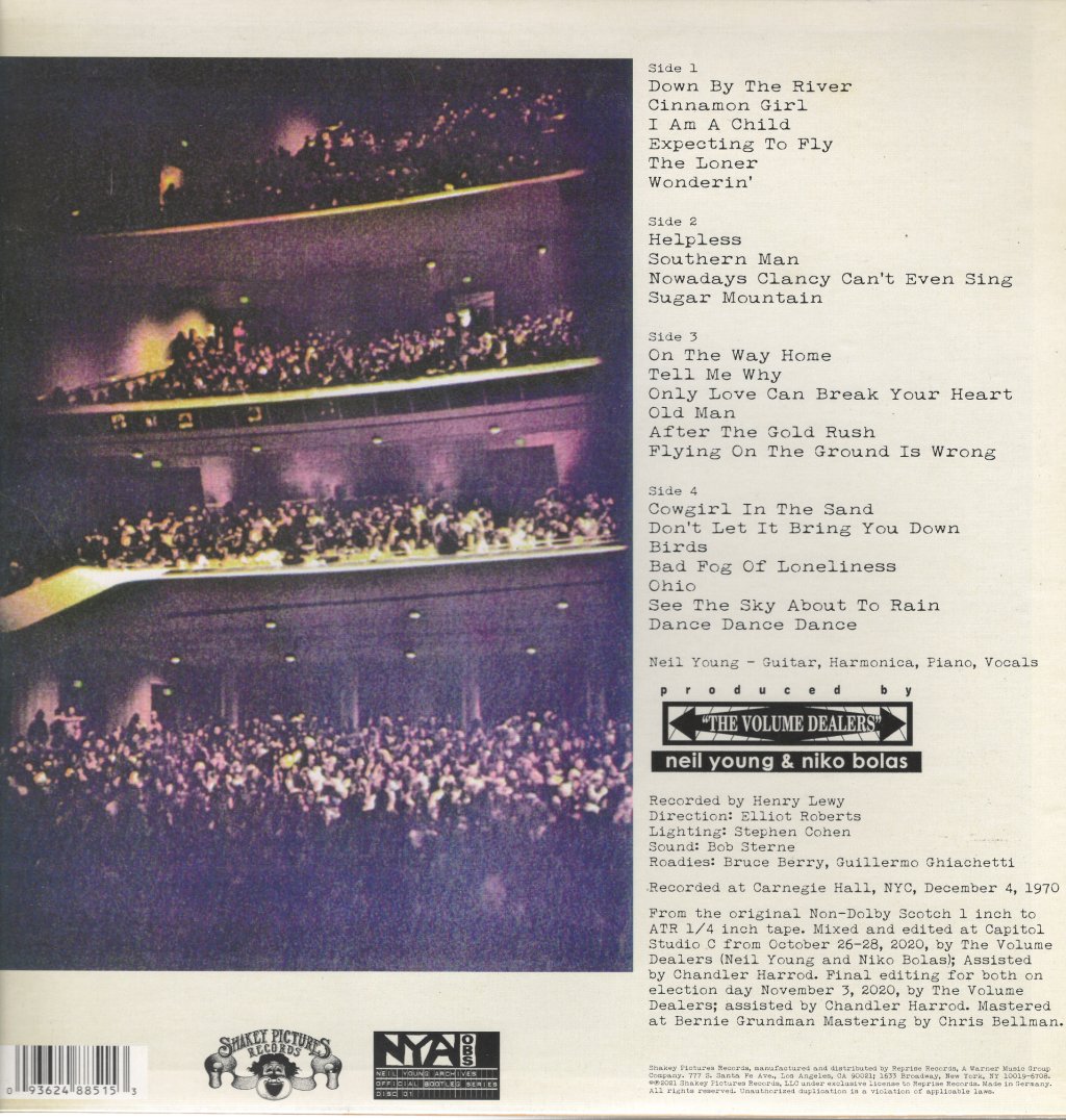 Neil Young - Carnegie Hall 1970 - Double Lp