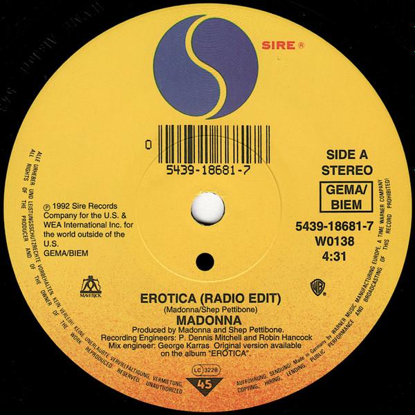 Madonna - Erotica - 7 Inch
