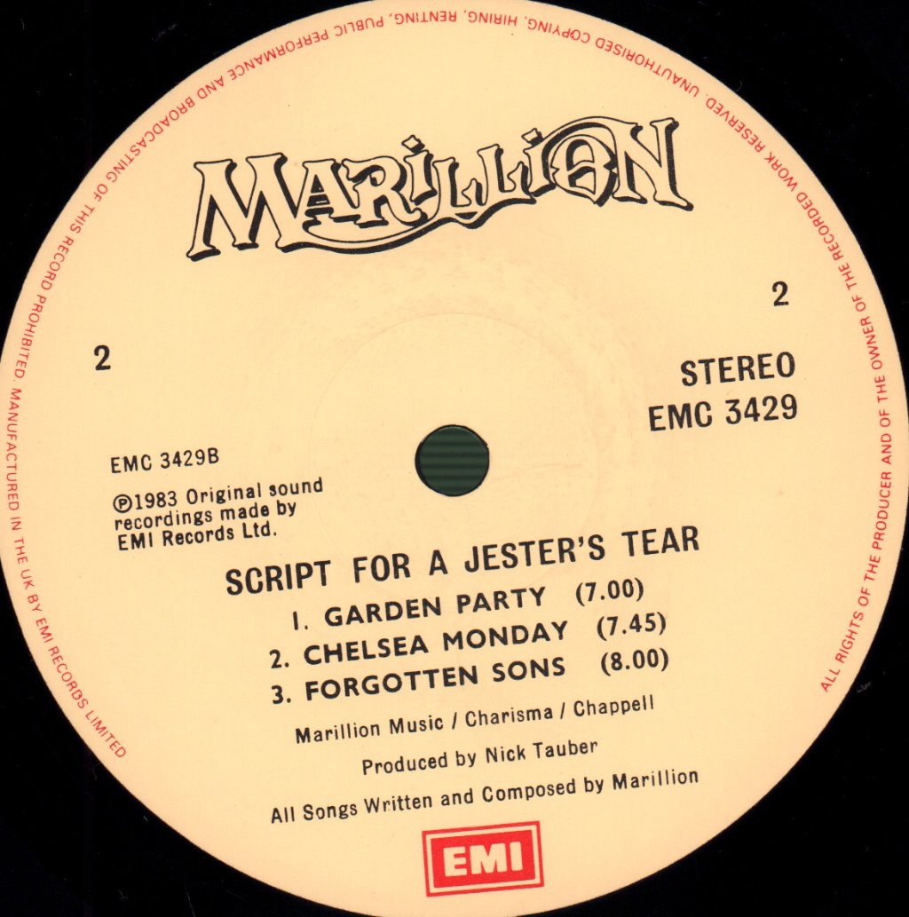 Marillion - Script For A Jester's Tear - Lp