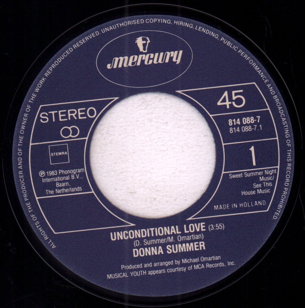 Donna Summer - Unconditional Love - 7 Inch