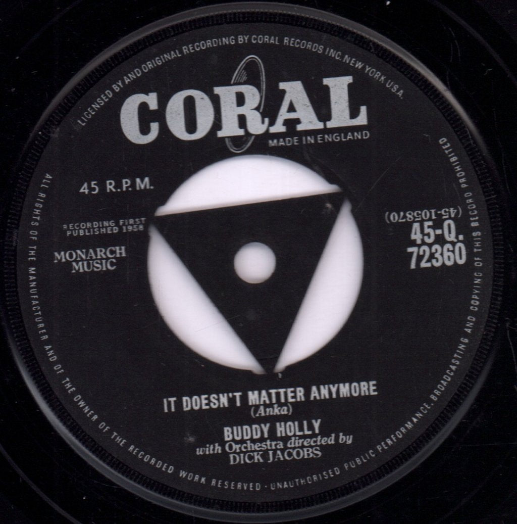 Buddy Holly - It Doesn't Matter Anymore - 7 Inch