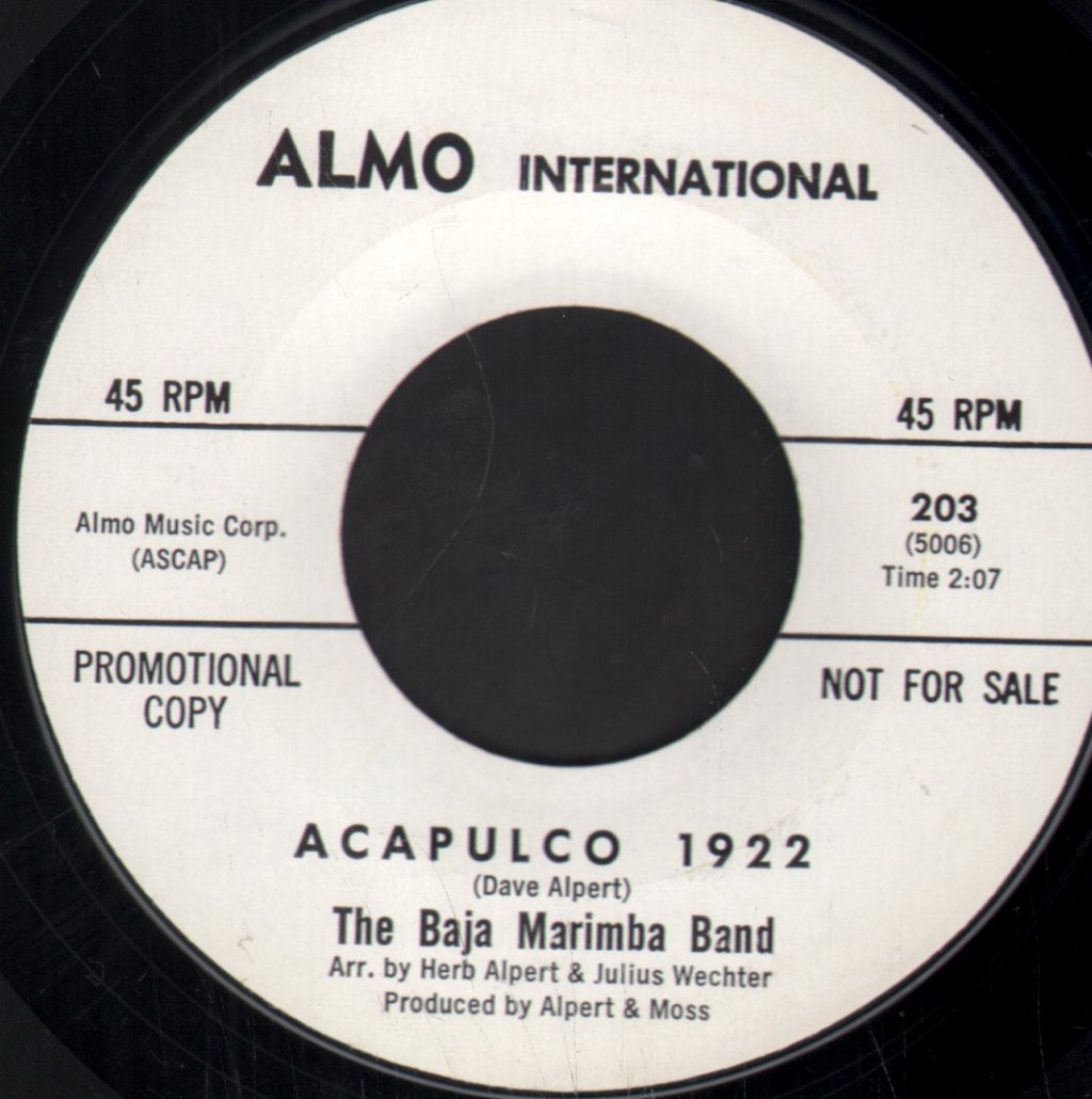 Baja Marimba Band - Moonglow/Picnic Theme / Acapulco 1922 - 7 Inch
