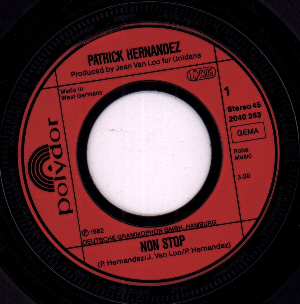 Patrick Hernandez - Non Stop - 7 Inch