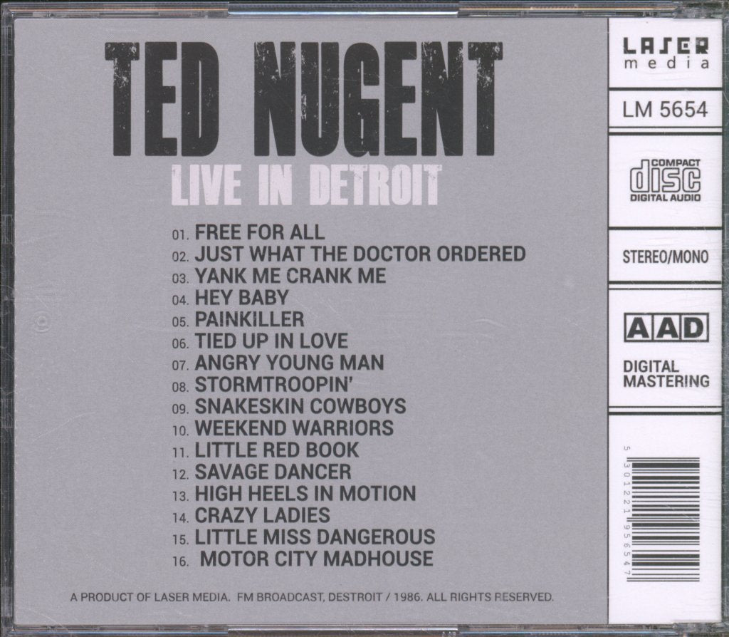 Ted Nugent - Live In Detroit - Cd