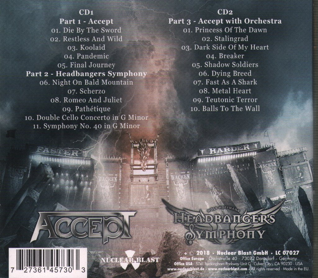 Accept - Symphonic Terror - Live At Wacken 2017 - Double Cd