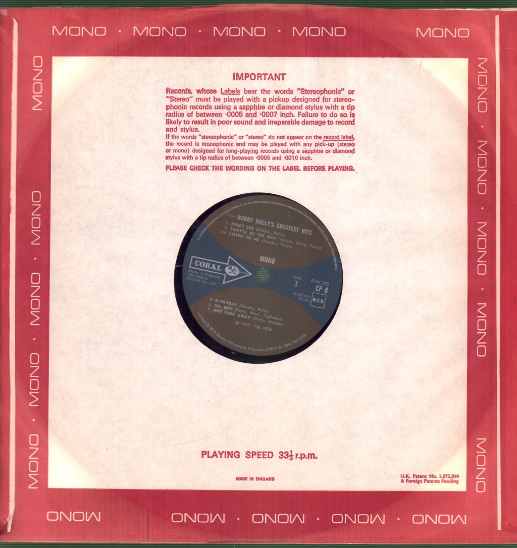 Buddy Holly - Greatest Hits - Lp