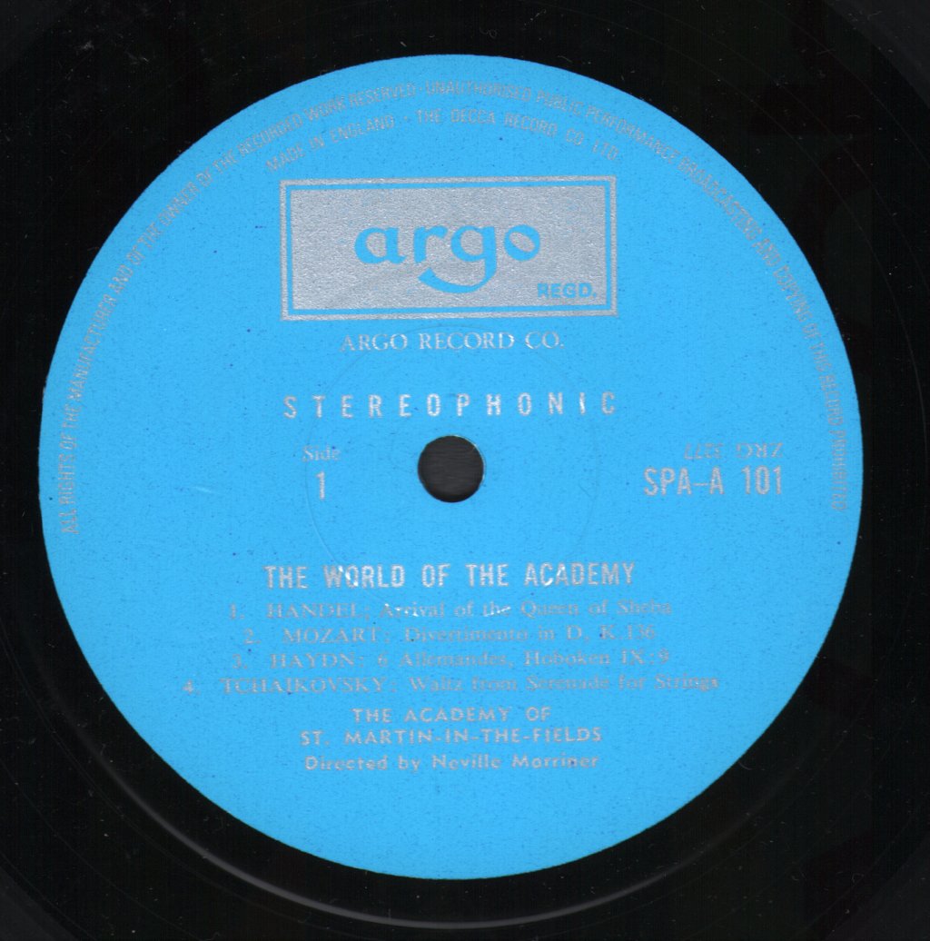 Neville Marriner / Academy Of St.Martin-In-The-Fields - World Of The Academy - Lp