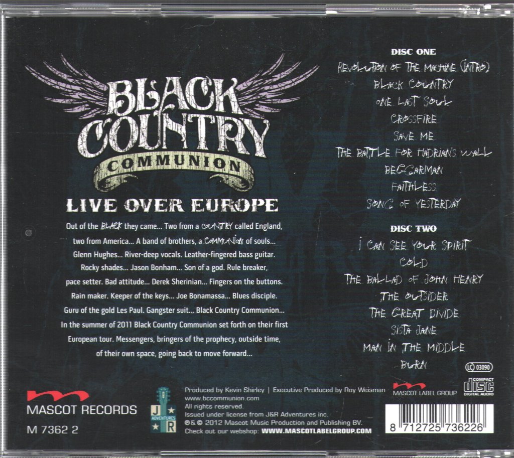 Black Country Communion - Live Over Europe - Double Cd