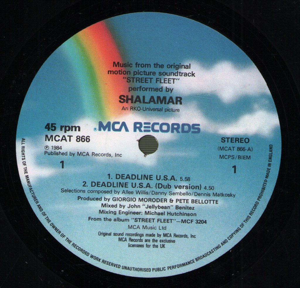 Shalamar /  Giorgio Moroder - Deadline U.S.A. / Deadline U.S.A. (Dub Version) / Knock Me On My Feet (Instrumental) - 12 Inch