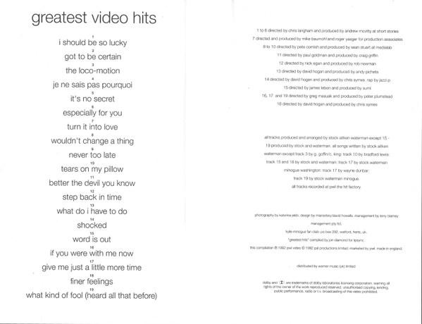 Kylie Minogue - Greatest Video Hits - Video