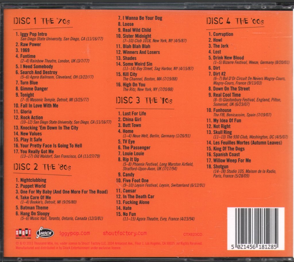 Iggy Pop - Roadkill Rising… - The Bootleg Collection: 1977-2009 - Cd Set