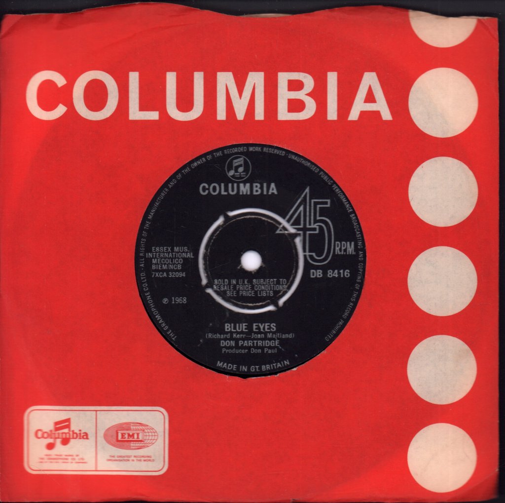 Don Partridge - Blue Eyes - 7 Inch