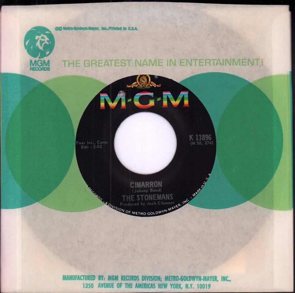 Stonemans - Cimarron / Tell It To My Heart Sometime - 7 Inch