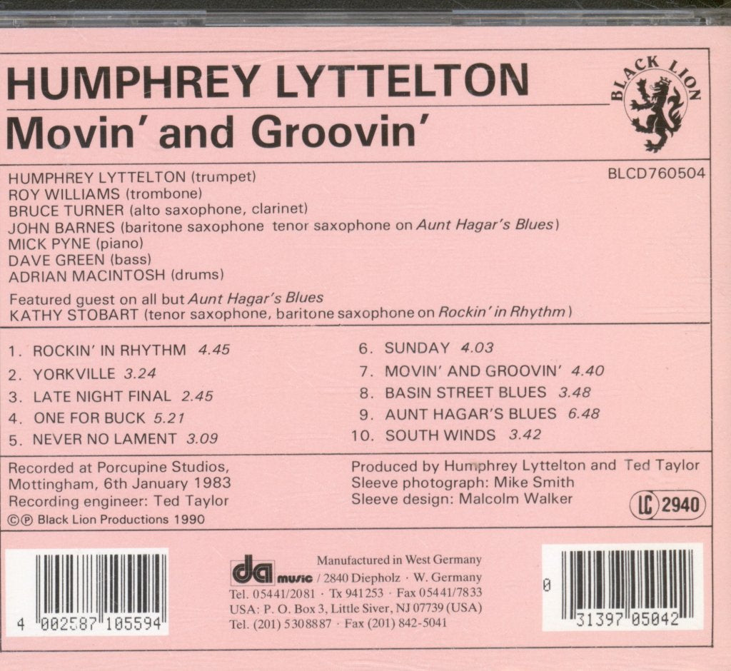 Humphrey Lyttelton - Movin'and Groovin' - Cd