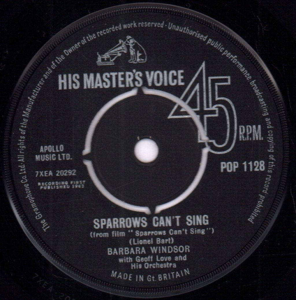 Barbara Windsor With Geoff Love And His Orchestra - Sparrows Can't Sing - 7 Inch