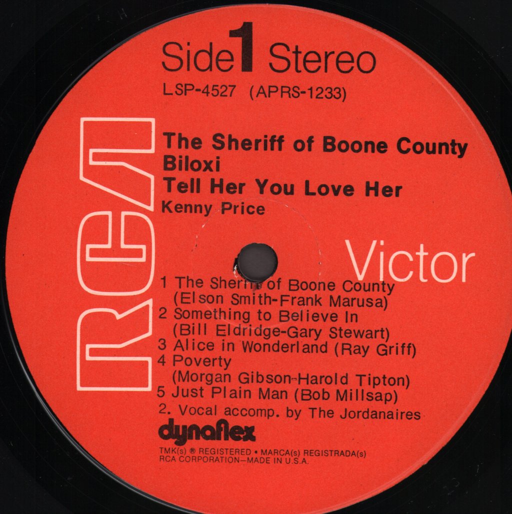 Kenny Price - Sheriff Of Boone County/Tell Her You Love Her - Lp