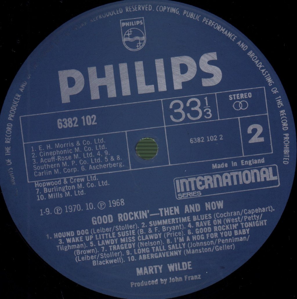 Marty Wilde - Good Rockin' - Then And Now - Lp