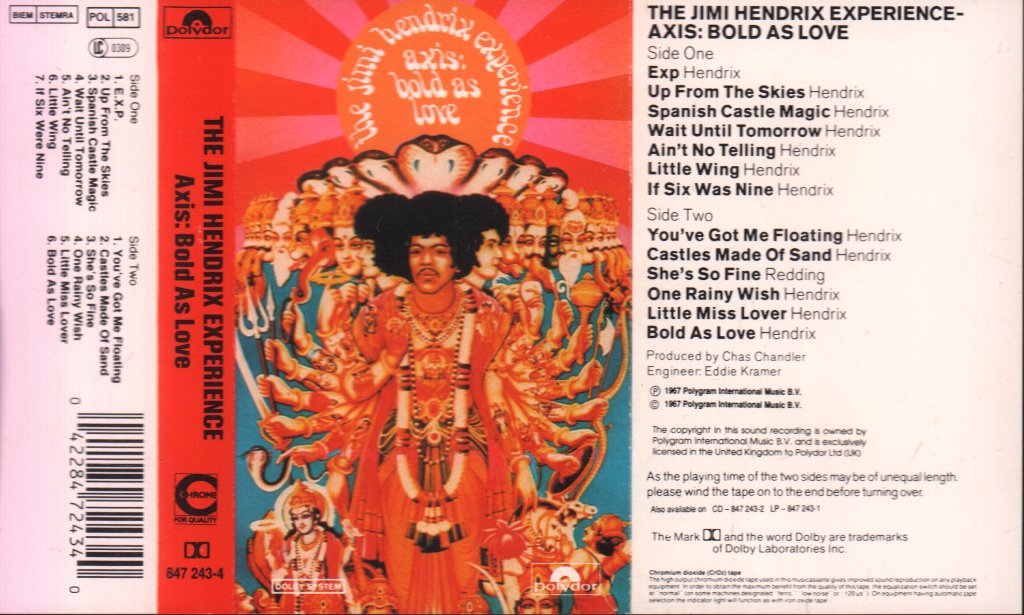 Jimi Hendrix Experience - Axis: Bold As Love - Cassette