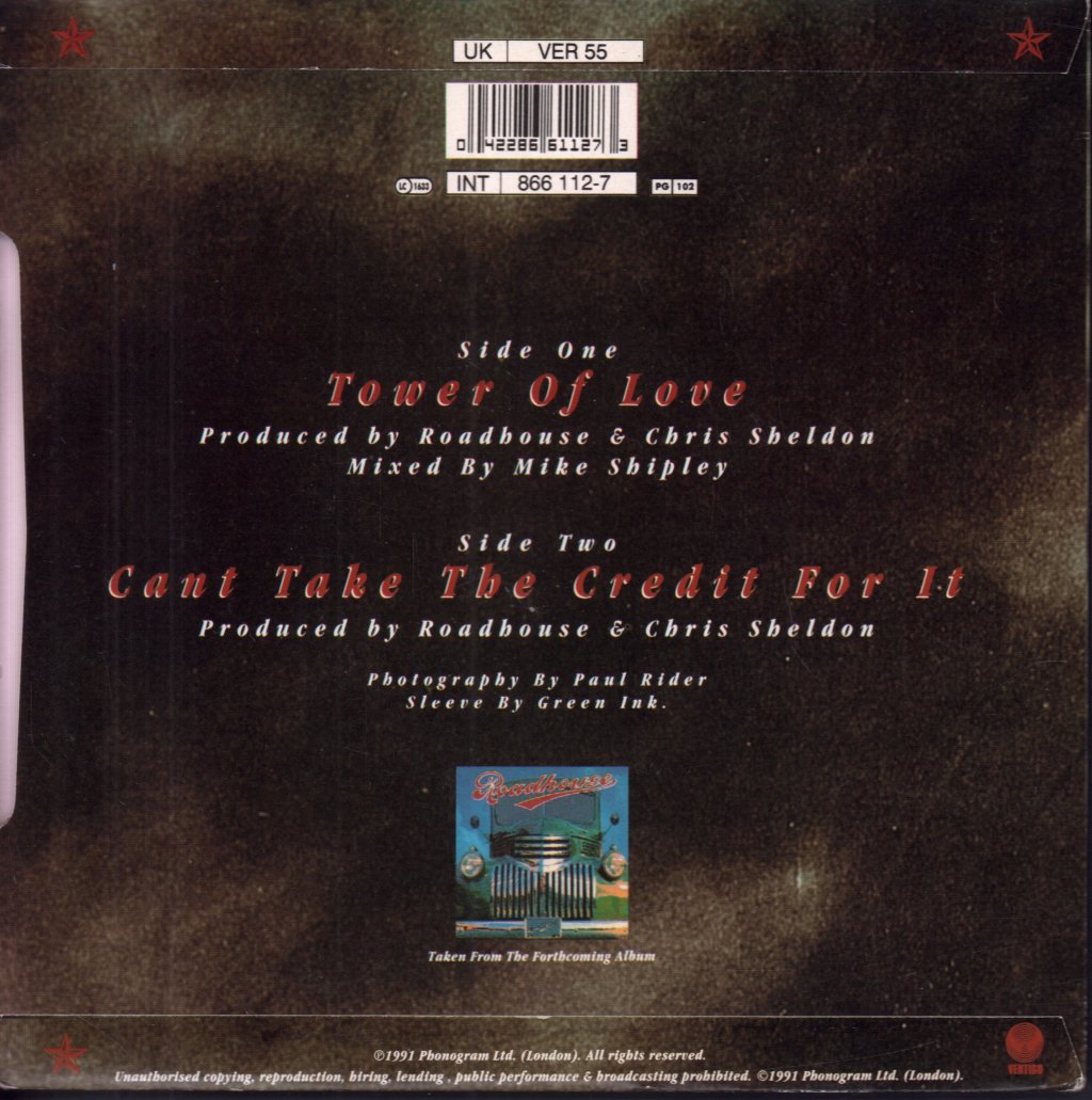 Roadhouse (90'S Metal Group) - Tower Of Love - 7 Inch