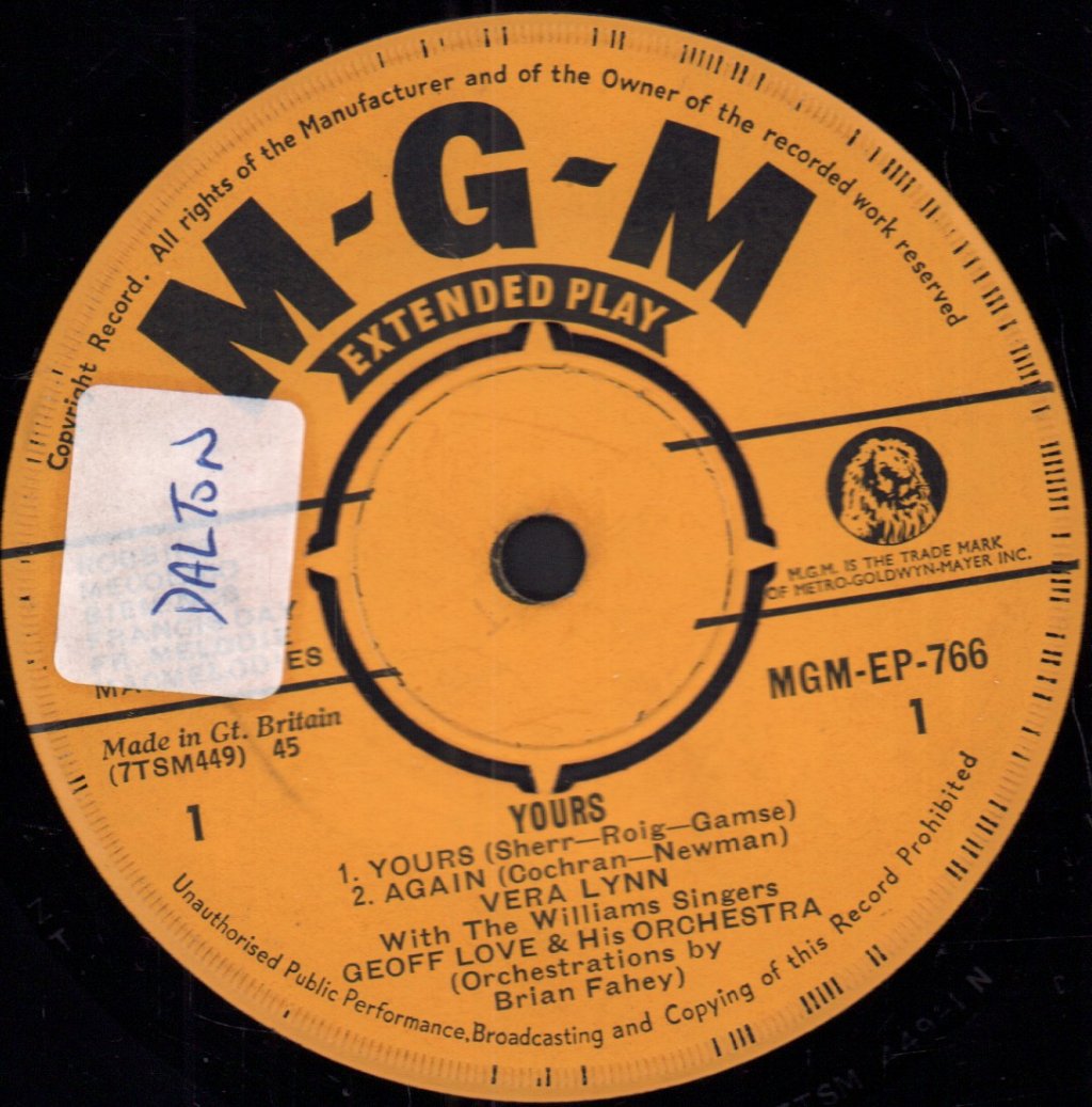 Vera Lynn - Yours - 7 Inch